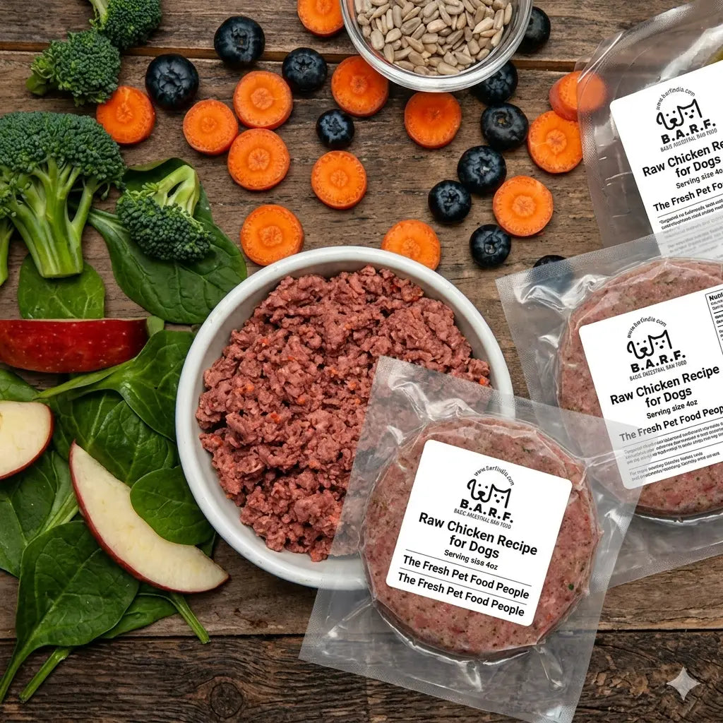 Raw Dog Food made by BARF India proudly displaced