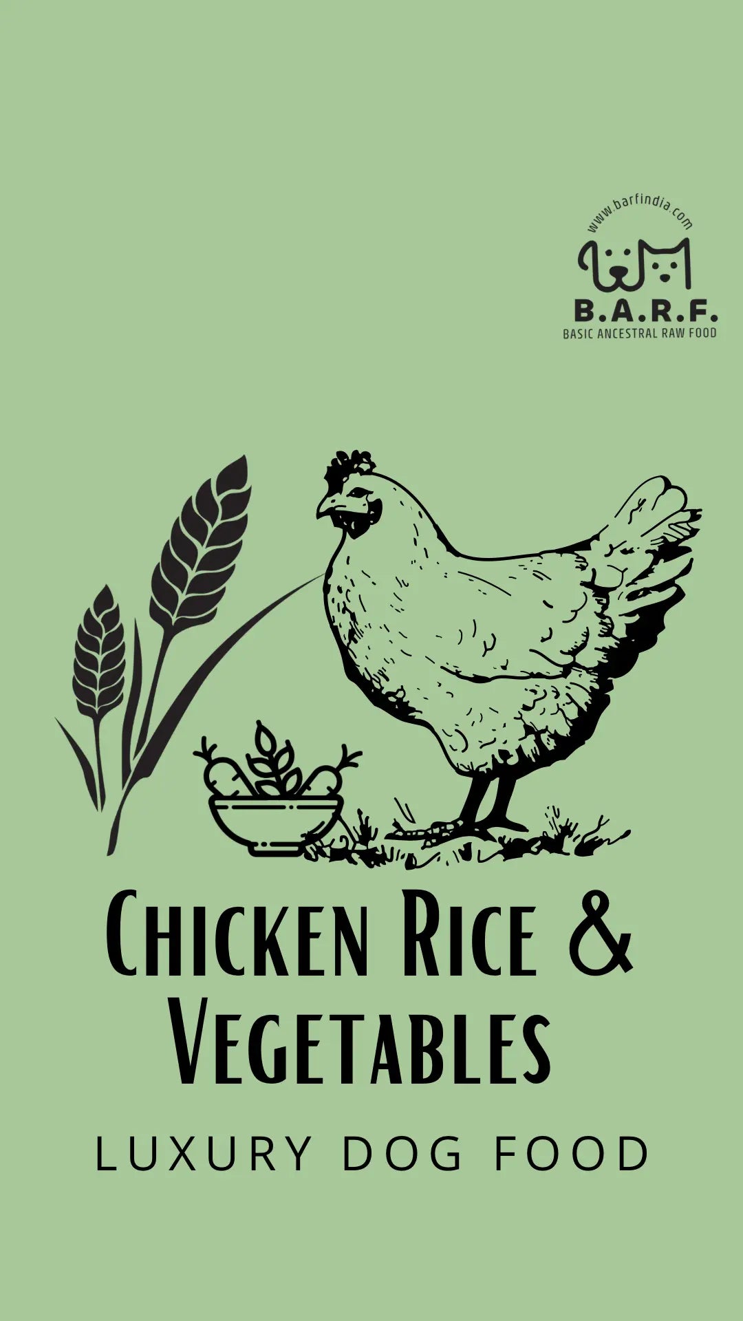 Dehydrated Dog Food with dehydrated Chicken Rice and Vegetables Complete Meal. 600gms when rehydrated