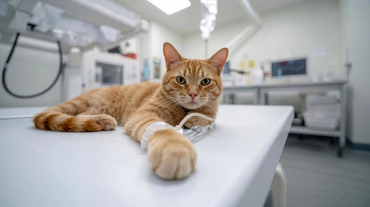 A sick cat suffering from Kidney issues due to a highly processed kibble dry food