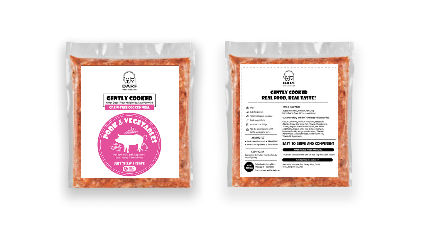 GRAIN FREE Boneless Premium Pork, and Vegetables - Gently Cooked Dog Food