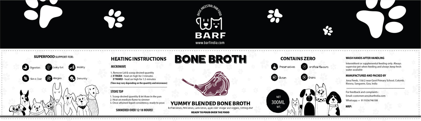 Yummy Blended Bone Broth (Frozen)