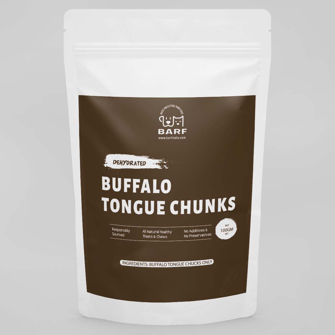 Buffalo Tongue Chunks - 100 gms www.barfindia.com