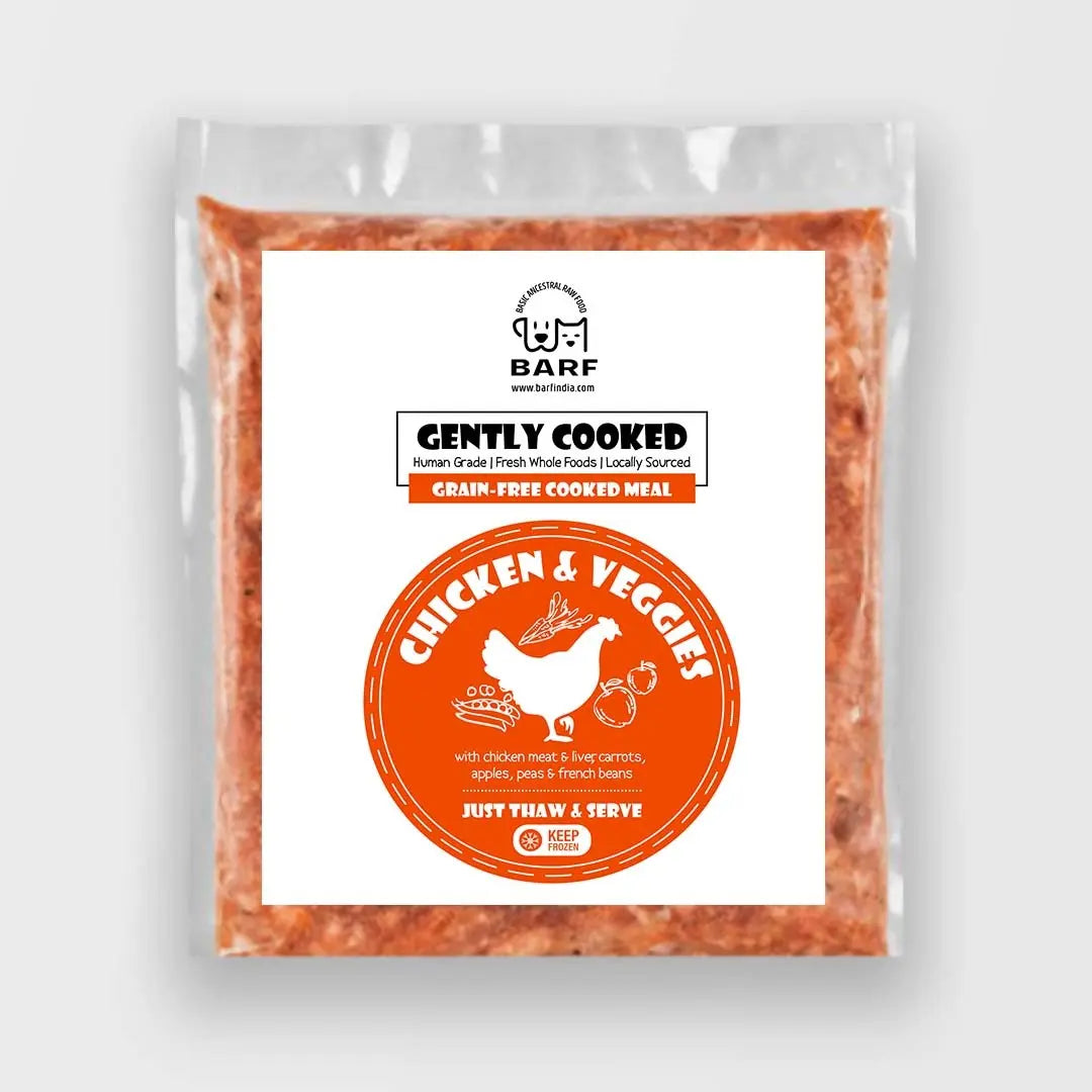 Dog Food – Gently Cooked Recipe with Chicken, Vegetables Rice