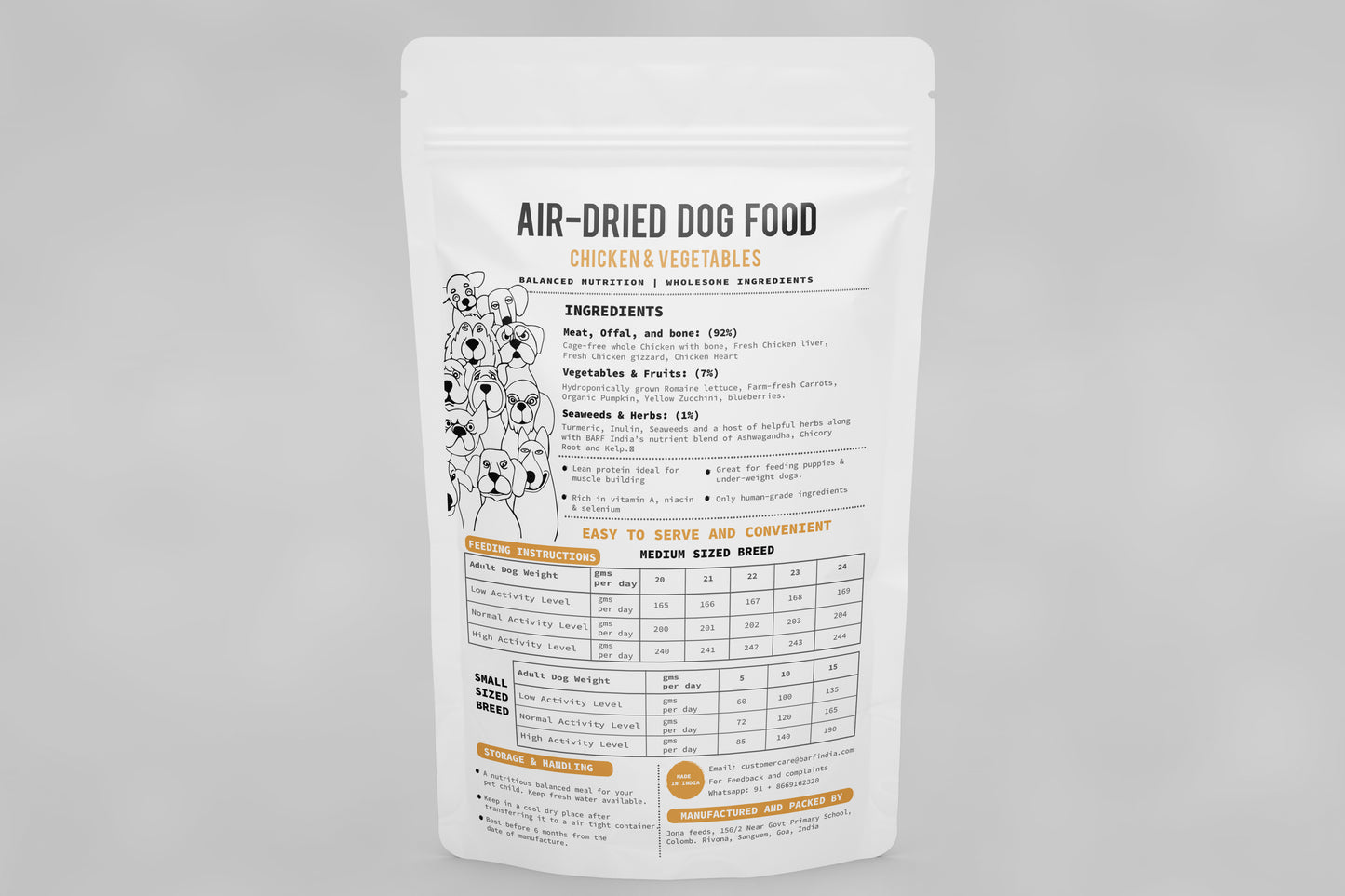 Air Dried Dog Food - Chicken Recipe