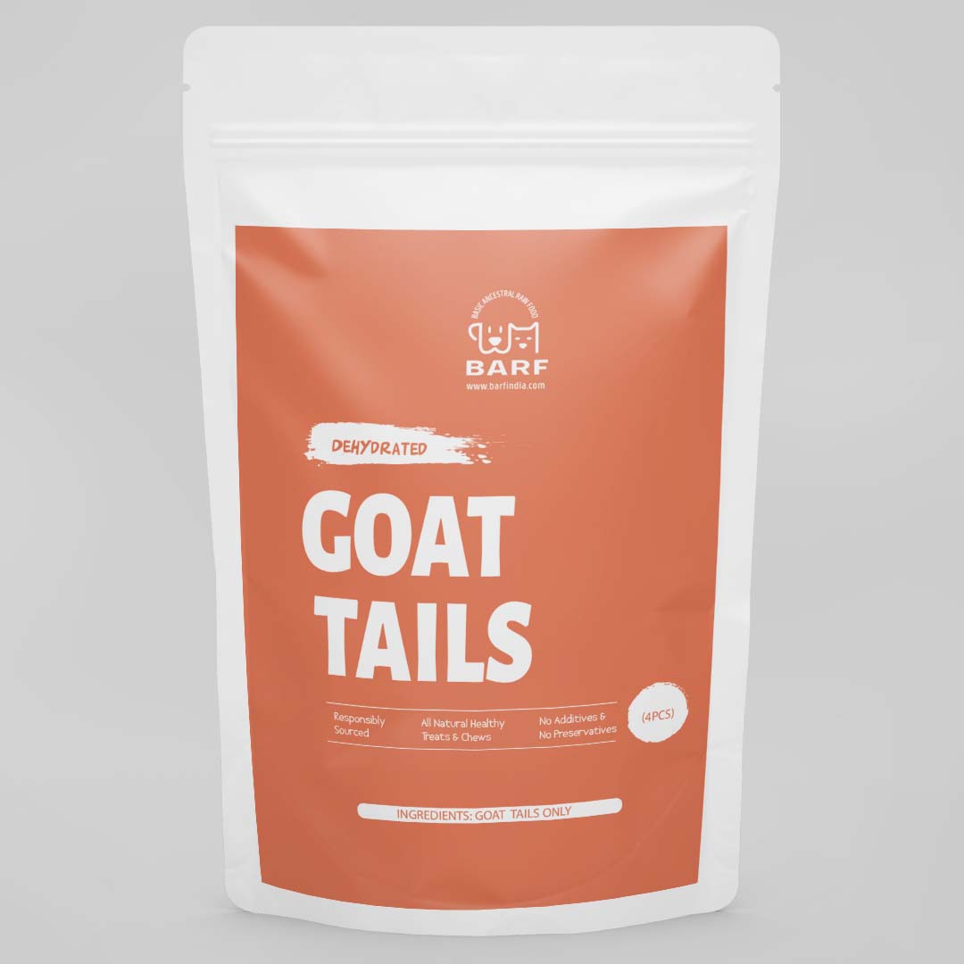 Goat Tails - A healthier alternative to rawhide for your dog's teeth and gums! 1 pc www.barfindia.com