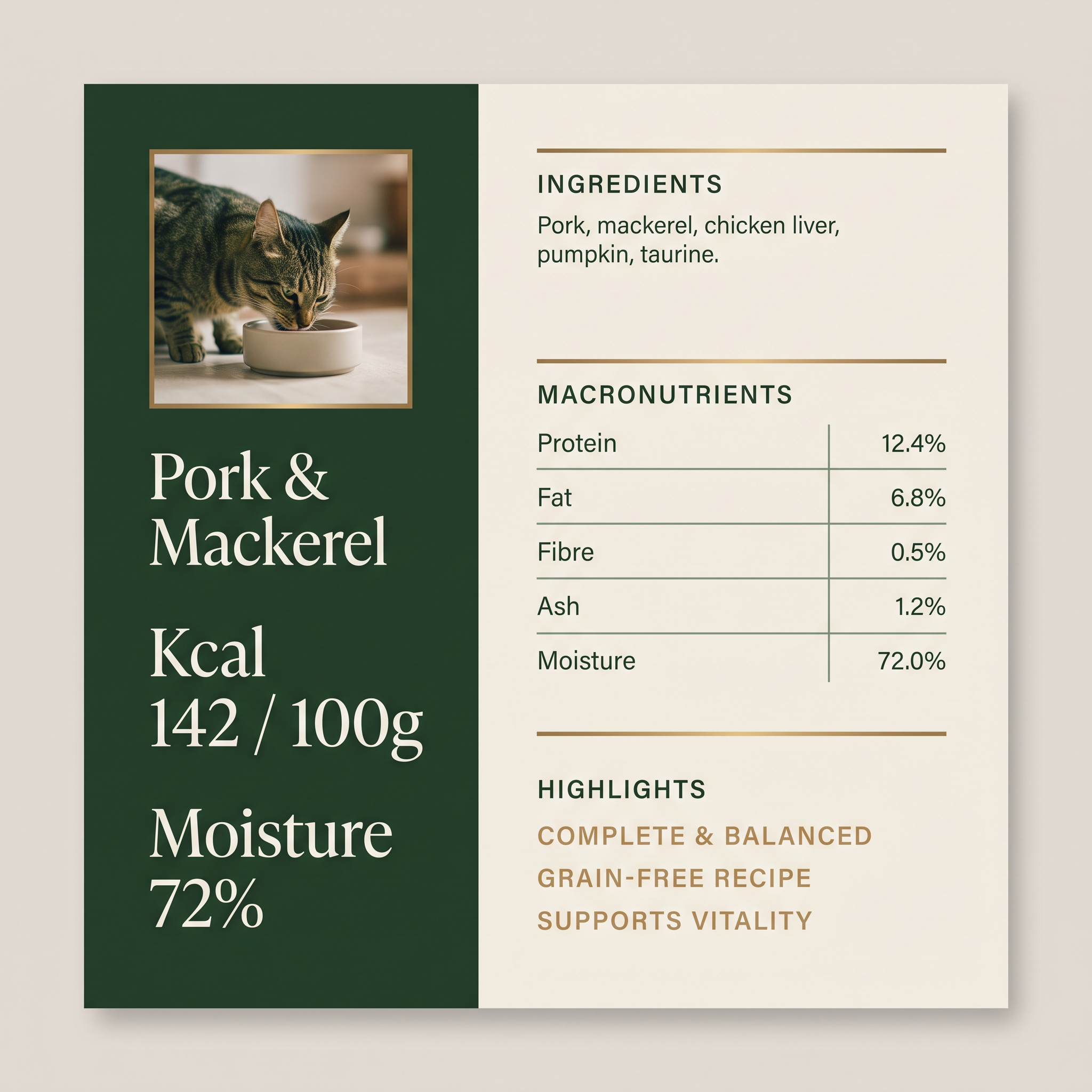 Premium Mackerel & Pork Cat Food