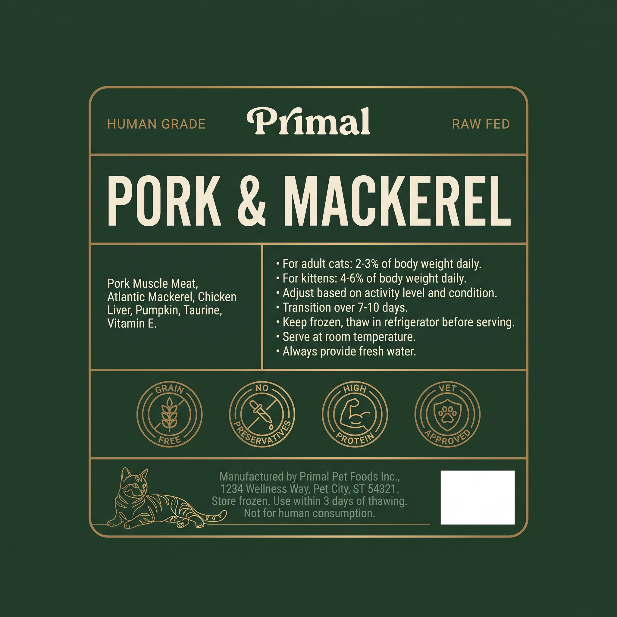 Premium Mackerel & Pork Cat Food