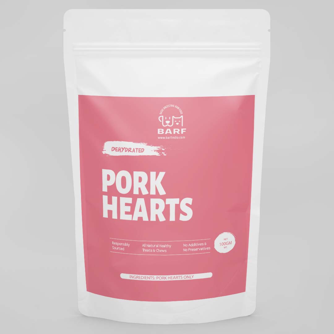 Dehydrated Pork Hearts - 60 gms www.barfindia.com